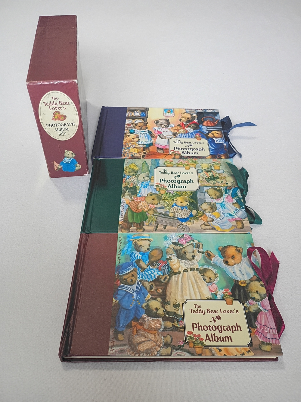 Vintage 1996 Teddy Bear Lover's Photo Album Memory Keepsake 3-Book Box Set